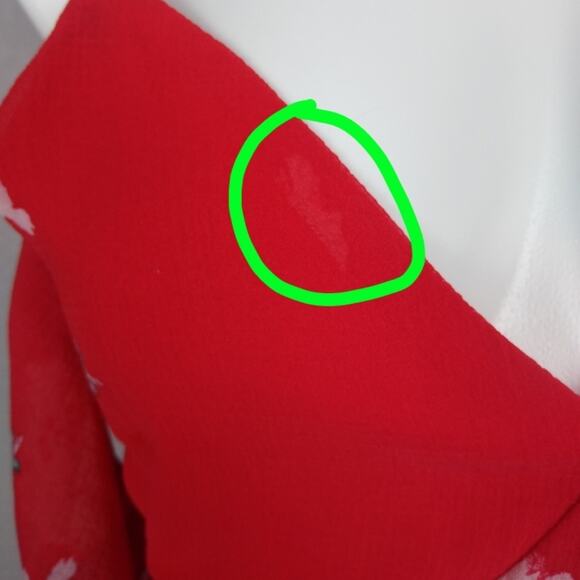 Lulus Love in Bloom Red Floral Print Off-the-Shoulder High-Low Dress Size Small - Picture 16 of 16